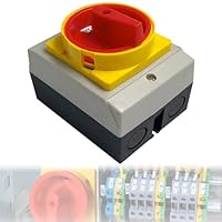 Hauptschalter Leistungsschalter 16A 3-Polig, Drehschalter Ausschalter IP65 Reparaturschalter mit Gehäuse Trennung der Stromversorgung für Verbinden Schalter und Trennen Kleinen Stromkreisen