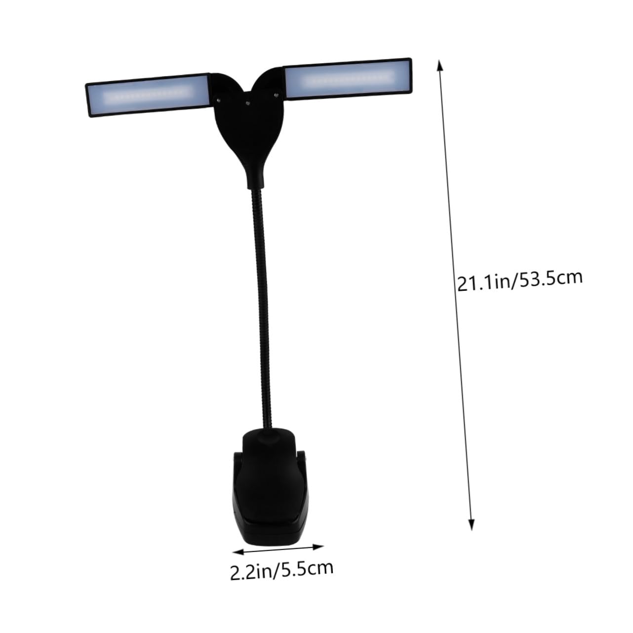 Toyvian Lampe de Lecture Réglable pour Pupitre Musique en Abs Noir, Double Alimentation USB et Piles Aa, Lumière Douce Qui Ne Fatigue Pas les Yeux
