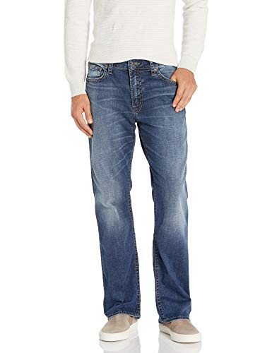 Silver Jeans Co. Men's Craig Easy Fit Bootcut Jeans, Dark Rinse, 32W x 32L
