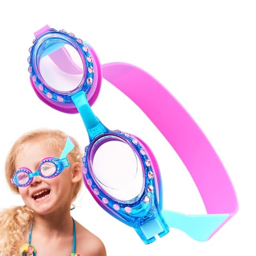Gafas de piscina para niños, gafas de natación para niños | Protección ocular de silicona anti-fogging gafas de natación,Los anteojos de la piscina de protección UV de correa ajustable, incluyen caja