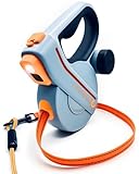 Snuggle Paws Retractable Dog Leash 16ft Heavy-Duty – All-in-One Leash with LED Flashlight, Poop Bag Holder & Chew-Proof Steel Cable Extension – Tangle-Free Design for Small to Large Dogs up to 66 lbs