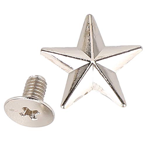 50Pcs Star Shape Studs Star Rivets, Metal Rivet Studs Spikes Star Studs And Spikes Metal Leather Craft Diy For Shoes Bags Clothing Decoration (Silver) #TOP2