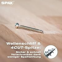 SPAX Universalschraube 4 x 40 mm, 360 Stück - Holzschrauben, Vollgewinde, Senkkopf, T-STAR plus T20, 4CUT Spitze, WIROX Beschichtung - 8000000277153 – Ansicht 6
