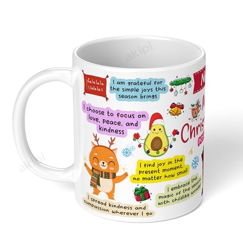 Image of Mug of Christmas Cheer - Festive Personalized Name Mug Design with Positive Affirmations, Spread Holiday Joy & Cheer ARM729 11oz Ceramic Coffee /Tea Cup