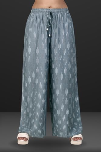 Image of Women's Cotton Rayon Flair Printed Pocket Regular Palazzo Pack of 2