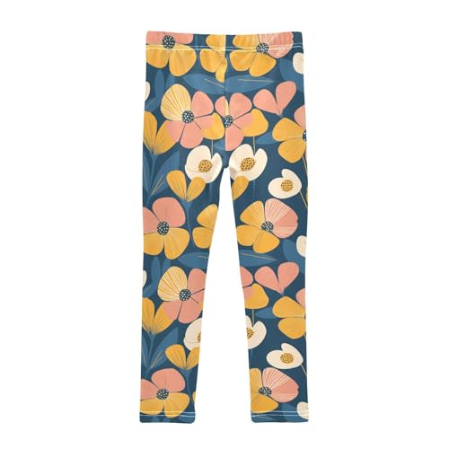 KLL Floral Pattern Cute Simple Flowers Toddler Baby Girl Cotton Leggings Comfortable High Waisted Leg Yoga Pants Sports2
