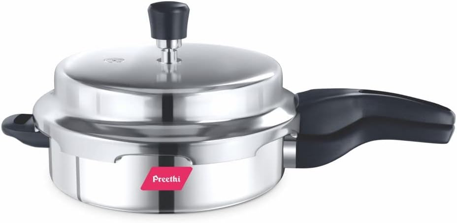 Preethi Induction Base Stainless Steel Outer Lid Pressure Pan, 3 Litres, Silver