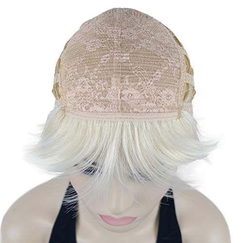 Lydell 6" Short Straight Layered Shaggy Full Synthetic Wig Classic Cap (613 Blonde) #TOP5