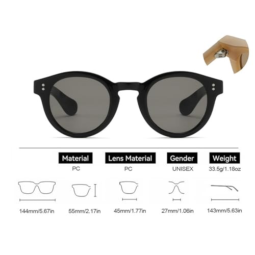 Small Round Sunglasses for Women Men Retro Sun Glasses Vintage Shades UV400 Protection with Thick Frame 2025 Sunglasses4