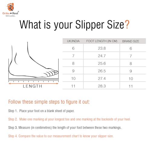 Image of Ortho + Rest Men Slipper Orthopedic Super Soft, Lightweight and Comfortable Flip Flops for Home Daily Use