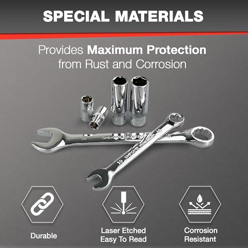Image of EACELIY 122Pcs 1 /4 inch & 3 /8 inch Drive Impact Socket Set, Ratchet Socket Wrench Set with Extention Bar, Adapter, Screw Bits,Drive Bit Holder, Spark Plug Socket,CR-V
