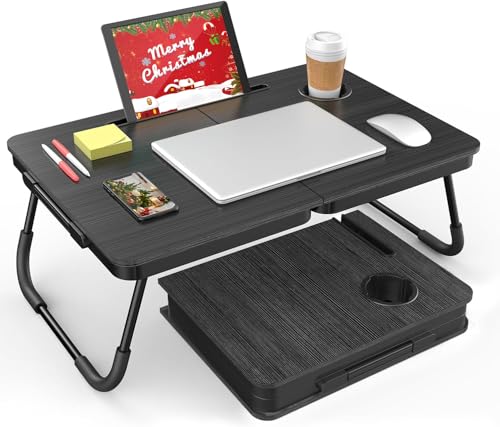 BUYIFY Portable Foldable Laptop Desk for Bed and Couch,...