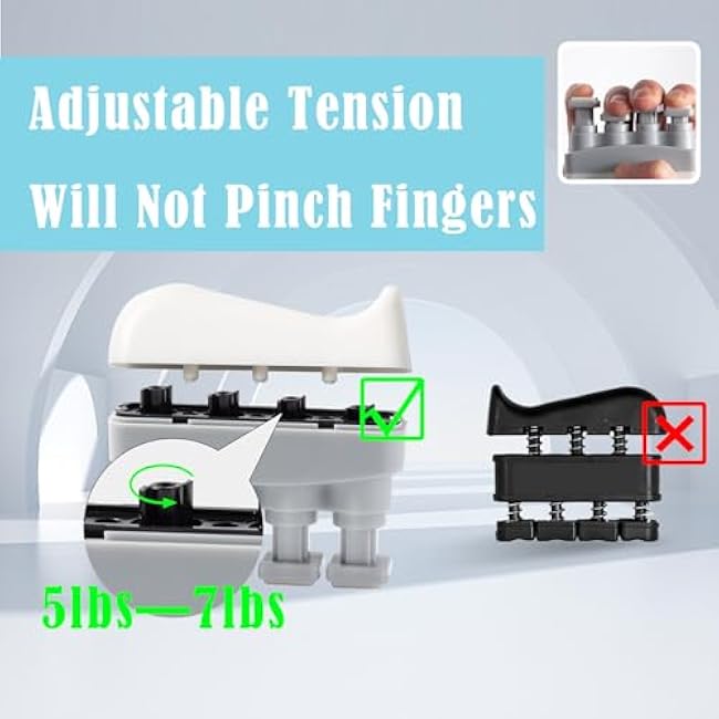 Adjustable Finger Exerciser Hand Exercises For Grip Strength Finger Strengthener For Climbing,Athletes Musicians And Therapy