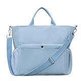 Corduroy Tote Bag for Women Large Crossbody Bags Shoulder Tote Bag with Multi Pockets Satchel Bags Handbag for Work