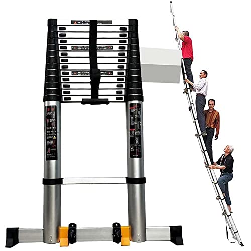 JHshop Escalera telescópica de Aluminio, Plegable de aleación de Aluminio Escalera telescópica Escalera Alta multifunción Portátil para Loft Escaleras Extensibles Cover