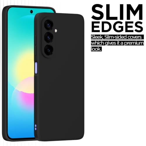 Image of Outlouders Back Cover for Samsung Galaxy A27 5G / M47 5G | Camera Protection | Durable Soft Matte Silicone Bumper Case (Black)