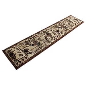 Masadarugsbearcabinmoosearearug2feet4inchx10feet9inchlongrunner  Urban Country Home Decor Masada rugs bear cabin moose area rug 2 feet 4 inch x 10 feet 9 inch long runner  urban country home decor
