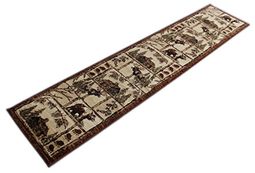 Masadarugsbearcabinmoosearearug2feet4inchx10feet9inchlongrunner  Urban Country Home Decor Masada rugs bear cabin moose area rug 2 feet 4 inch x 10 feet 9 inch long runner  urban country home decor