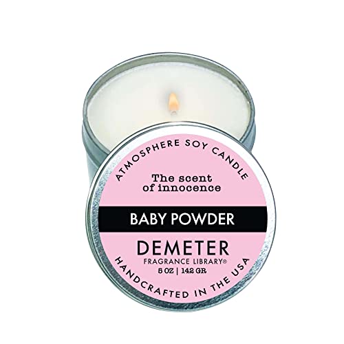 DEMETER Baby Powder Soy Candle, Scented Candles with Unique Fragrance, Perfect for Aromatherapy and Home Decor, Cute Candles for Travel and More