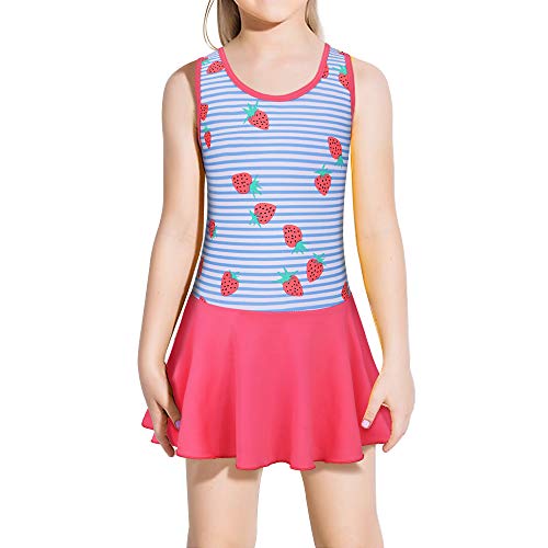 Image of BAOHULU Toddler Girls Swimsuit One Piece Cute Floral Dress Swimwear 3-8 Years