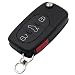 Heart Horse Keyless Entry Key for Audi A4 A6 A8 S4 S6 S8 Cabriolet Allroad TT Fob Remote Shell Case Replace 4D0837231E 4D0837231P MYT8Z0837231 (No Chip)