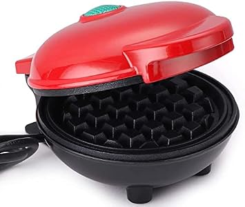 Mini Waffle Maker | Waffle Maker | Portable Electric Non-Stick Waffle Iron Suitable for 4 Inch Single Waffle for Breakfast, Lunch or Snack,Red