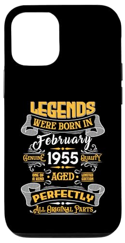 Legend February 1955 Vintage 71st Birthday Tees Made in 1955 �X�}�z�P�[�X iPhone 12/12 Pro �p