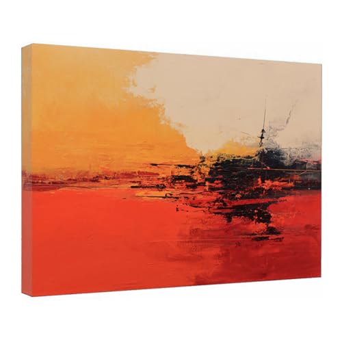Affiche décoration murale toile abstraite rouge 50x75cm tableau moderne encadré