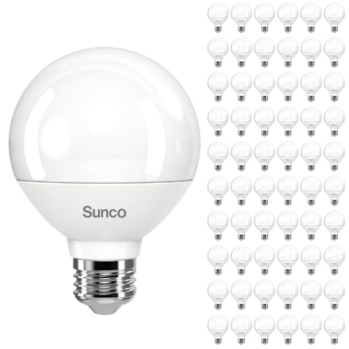 Sunco 60 Pack G25 LED Light Bulbs, Globe Vanity Lights for Bathroom High Output, 1000 LM, 11W (100W Equivalent), 3000K Warm White, Dimmable, E26 Base, Round Frosted Decorative Bulb UL.