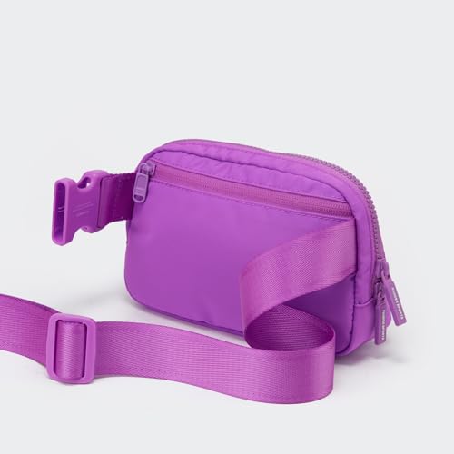 Image of Pander Two Way Zipper Fanny Pack Nylon Everywhere Belt Bag for Women, Water Repellent Waist Packs, Crossbody Bags with Adjustable Strap (Violet).