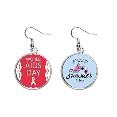 Cinta Roja pendientes de sandía cómodos para lóbulos sensibles en verano