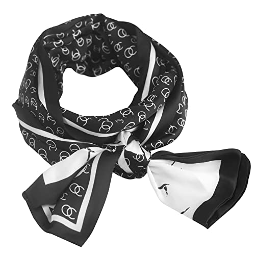 EXTREE Satin Scarf Mulberry Silk Printed Head Wrap Hair Band 7"" x 59"" A028