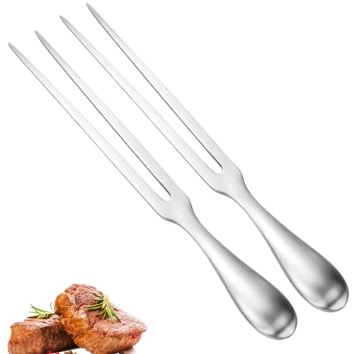 Set of 2 Durable 26.5CM 304 Stainless Steel Carving & Meat Forks for BBQ, Roasting, and Camping - Essential Kitchen Tools