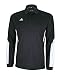 Adidas Mens Climalite Long Sleeve Sideline Polo (Large, Black White, Regular)