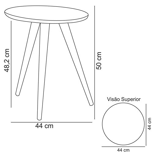 Mesa Lateral Decorativa Sofia B01 Preto Pés Palito - Lyam Decor