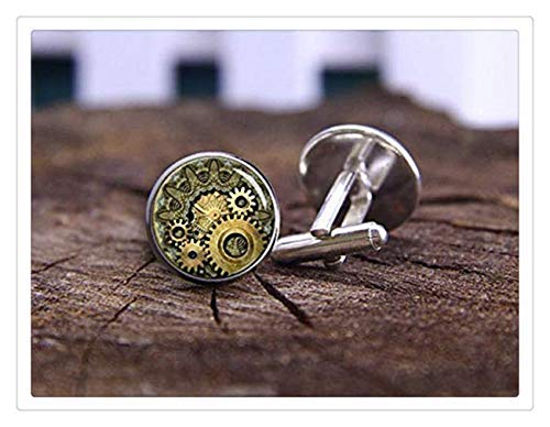 Mancuernillas Vintage Steampunk con Diseño de Reloj miniatura 4