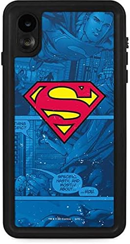 Skinit Waterproof Phone Case Compatible with iPhone XR - Officially Licensed Warner Bros Superman Logo Design Blue