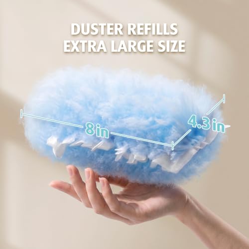Image of 60 Count Electrostatic Duster Refills Compatible with Swiffer Duster, 6X Microfibers Heavy Duty 2 Side 360 Duster Refills, Disposable Multi Surface Dusters for Cleaning, Unscented