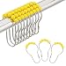 Amazer Shower Curtain Hooks Rings, Stainless Steel Shower Curtain Rings and Hooks for Bathroom Shower Rods Curtains-Set of 12-Yellow