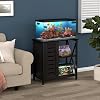 Herture 20-29 Gallon Fish Tank Stand, Aquarium Stand with Cabinet Accessories Storage, Heavy Duty Metal Frame, 31.49 L*15.74 W Tabletop, 330LBS Capacity, Black PG07YGB