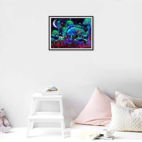 Mushroom Picture Diy 5D Diamond Painting Kit For Adult Kids Full Drill Crystal Rhinestone Embroidery Cross Stitch Snails Moon And Stars Pattern Arts Craft For Home Wall Decor (40 X 30Cm) #TOP2