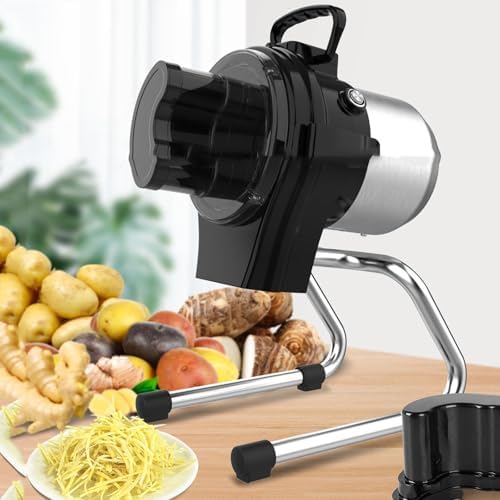 Commercial Electric Vegetable Slicer - Adjustable 1-5mm Thickness, Stainless Steel Multi-Functional Slicer for Onions, Peppers, Celery, Beans & Chopped Green Onions - FC-110CL