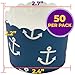 DecoPac Nautical Print Scalloped Baking Cups, Perfect For Delicious Cupcakes, Delicate Scalloped Edge, 50 Oven Safe Cupcake Cases, Sailing Themed (Pack of 1)