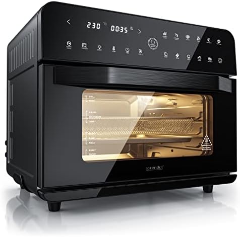 Arendo - Minibackofen 25l - Heißluftfritteuse 25 Liter Edelstahl - Multifunktionsofen - mini Backofen Airfreyer XXL - Aerofryer - 1800 Watt - Inkl. Backblech, Dörrblech, Ofenrost,
