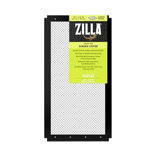 Zilla Fresh Air Screen Cover, Secure and Durable Metal Mesh Cover for Reptile Terrariums, 16 x 8 inches by Zilla - Used condition - US$8.41