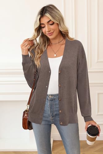 Image of Arach&Cloz Women's Wool Blend Oversized Lightweight Spring Business Casual Cardigan Sweaters