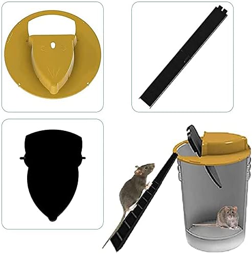Z&K MouseTraps,Rodent Control Slide Bucket Lid Mouse, Flip N Slide Rat Trap, Safe Mousetrap Catcher Humane Suitable for 5 Gallon Bucket Compatible, Easy Set-up & Cleanning for Indoor & Outdoor