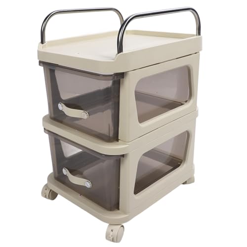 Cômoda Com Rodinhas, Arquivo Flexível Com Rodinhas, Multifuncional, Prática para o Quarto (2 camadas