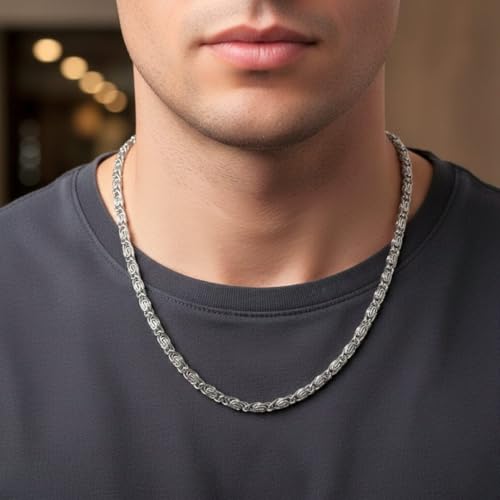 Image of THE MEN THING Chain for Men, Luxury Pure Titanium Steel Chain | Silver Stainless Steel Chain | Necklace Jewellery for Men & Boys