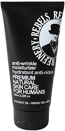 REBELS REFINERYAnti-Wrinkle Men's Face Moisturizer – Reduces Fine Lines and Wrinkles – Shea Butter and Vitamin E Help Prevent Sun Damage – Coconut Oil Keeps Skin Smooth – 3.8 Fl. Oz.